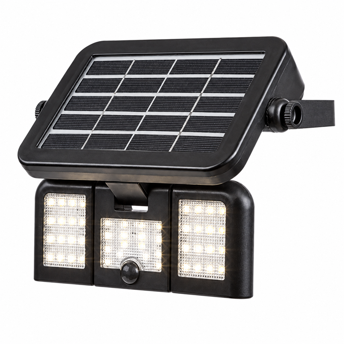 Lihull spoljna solarna zidna lampa crna 6W 4000K senzor pokreta
