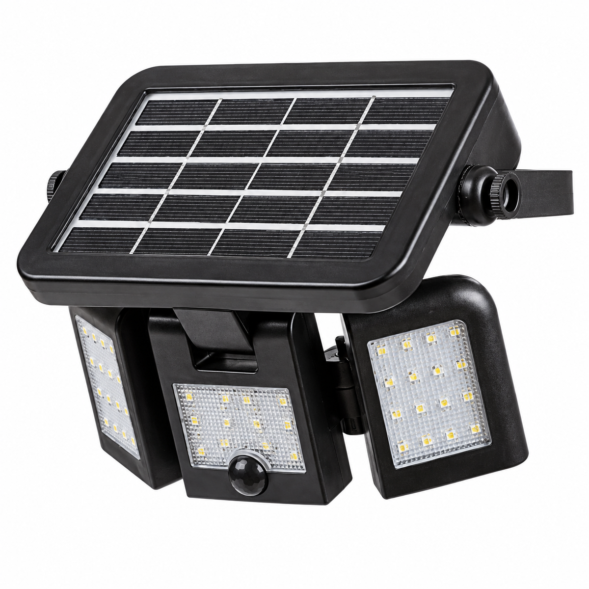 Lihull spoljna solarna zidna lampa crna 6W 4000K senzor pokreta