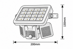 Lihull spoljna solarna zidna lampa crna 6W 4000K senzor pokreta