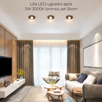 Lite LED ugradni spot GU10 3x3W 3000K bronza , set 3kom