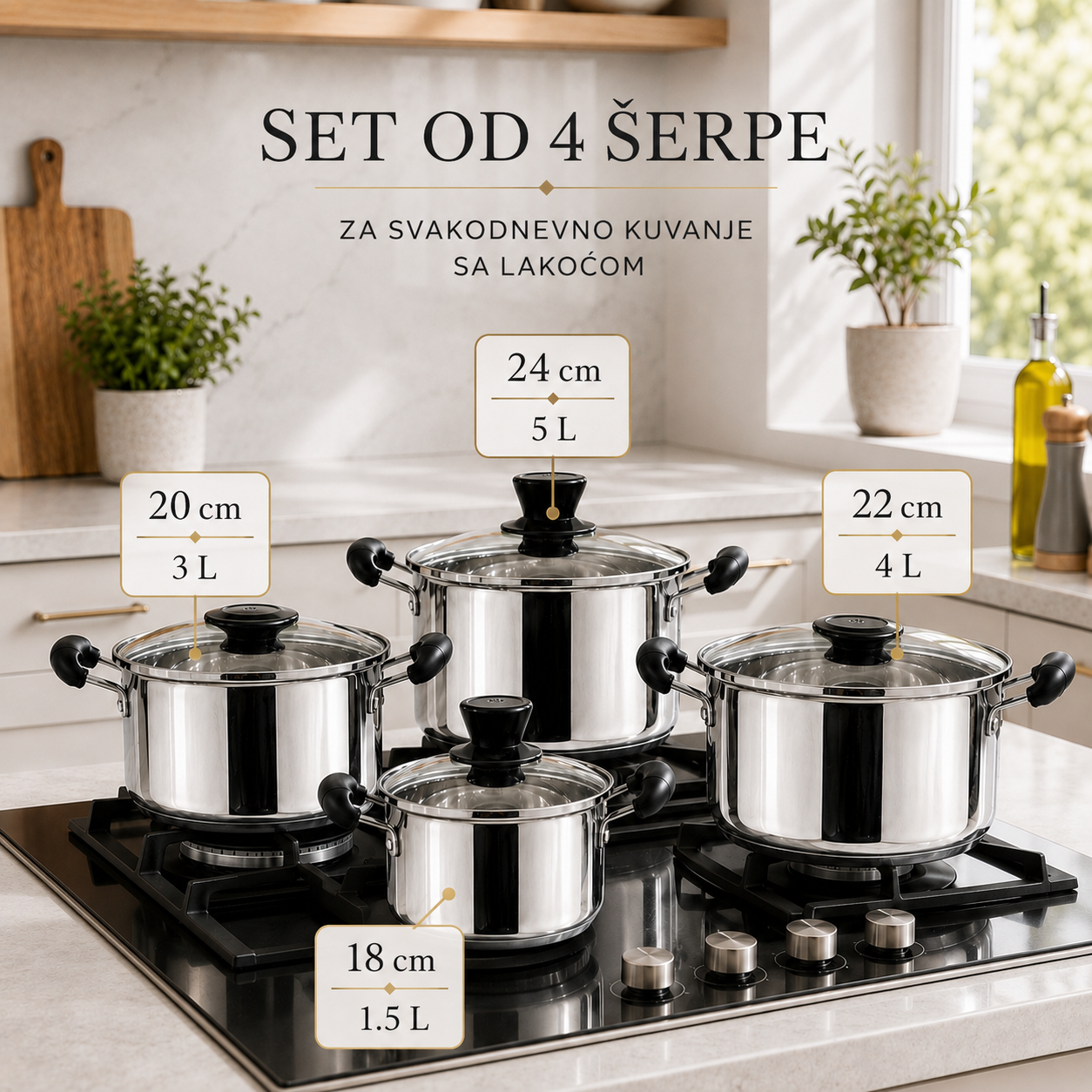 ClassicCook – Set šerpi od nerđajućeg čelika