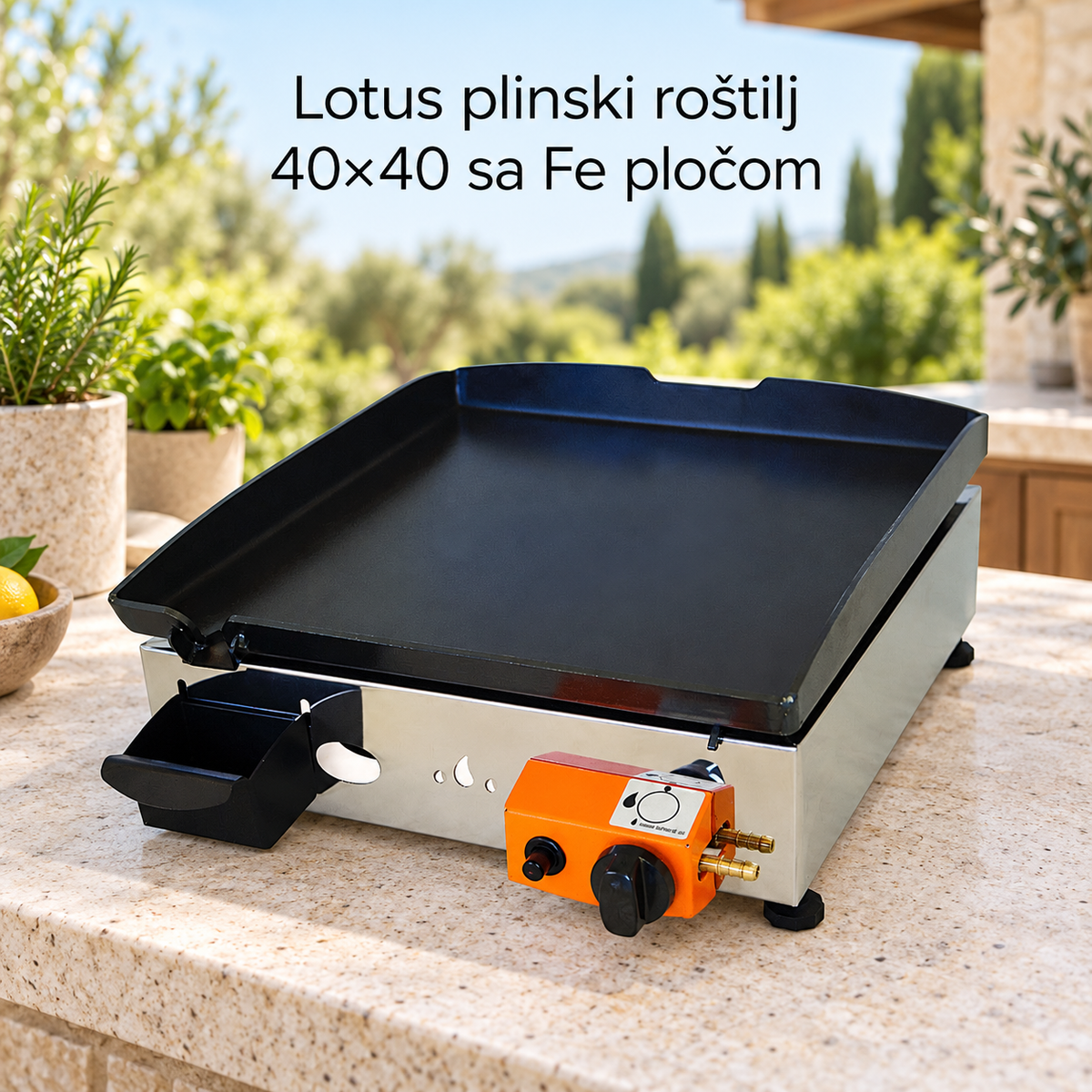 Lotus plinski roštilj 40×40 sa Fe pločom