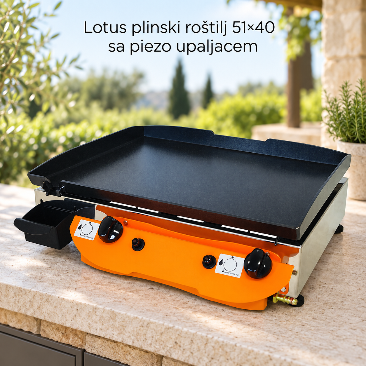 Lotus plinski roštilj 51×40 sa piezo upaljacem