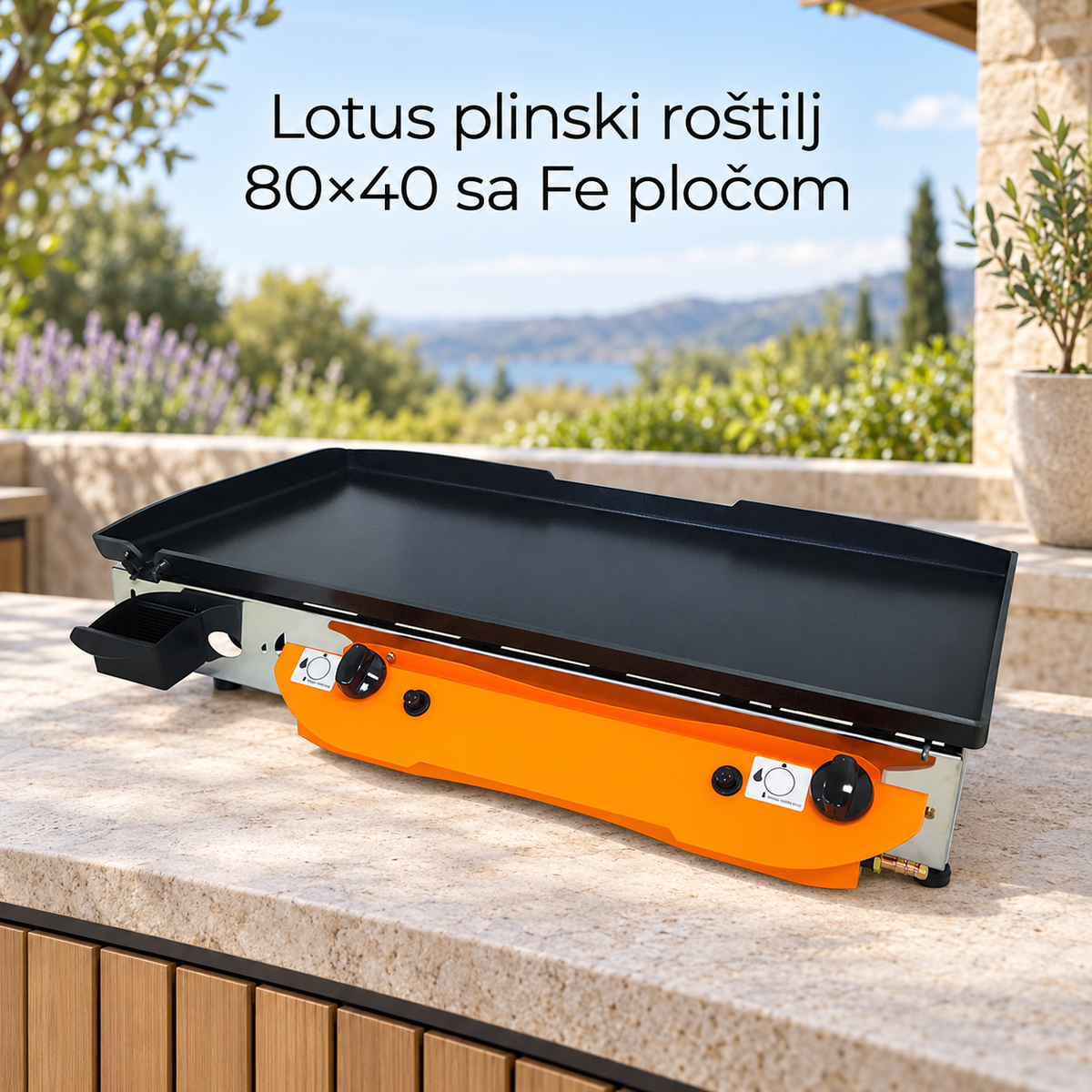 Lotus plinski roštilj 80×40 sa Fe pločom