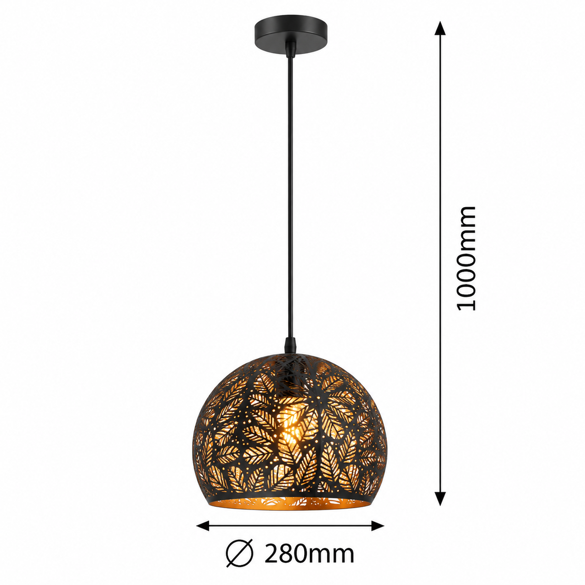 Manorca Visilica E27 1x40W crno/zlatno
