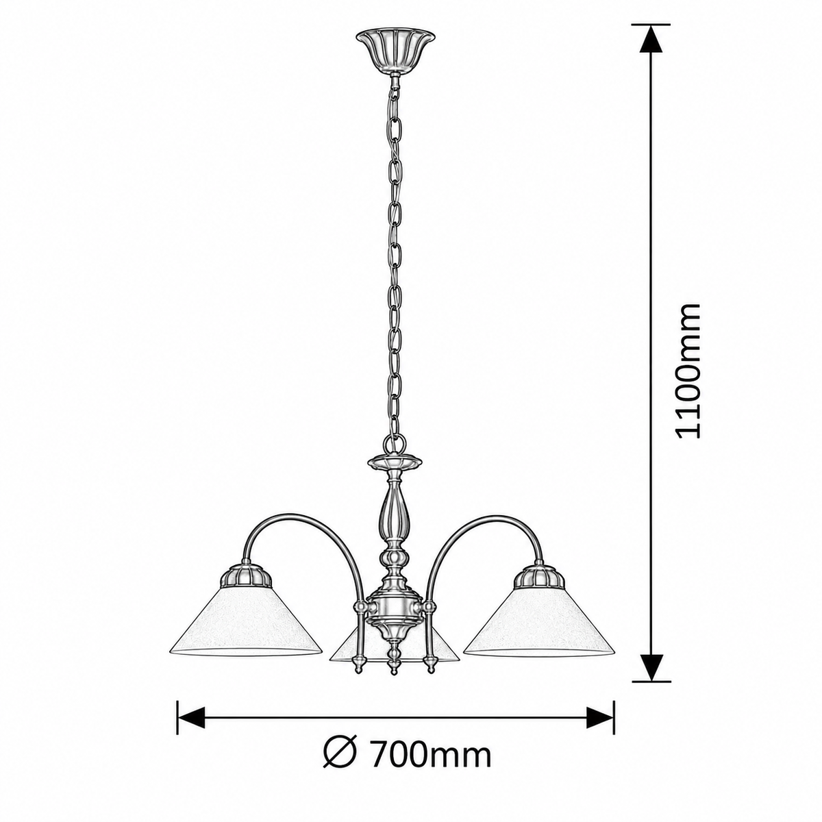 Marian luster E27 3x60W bronza
