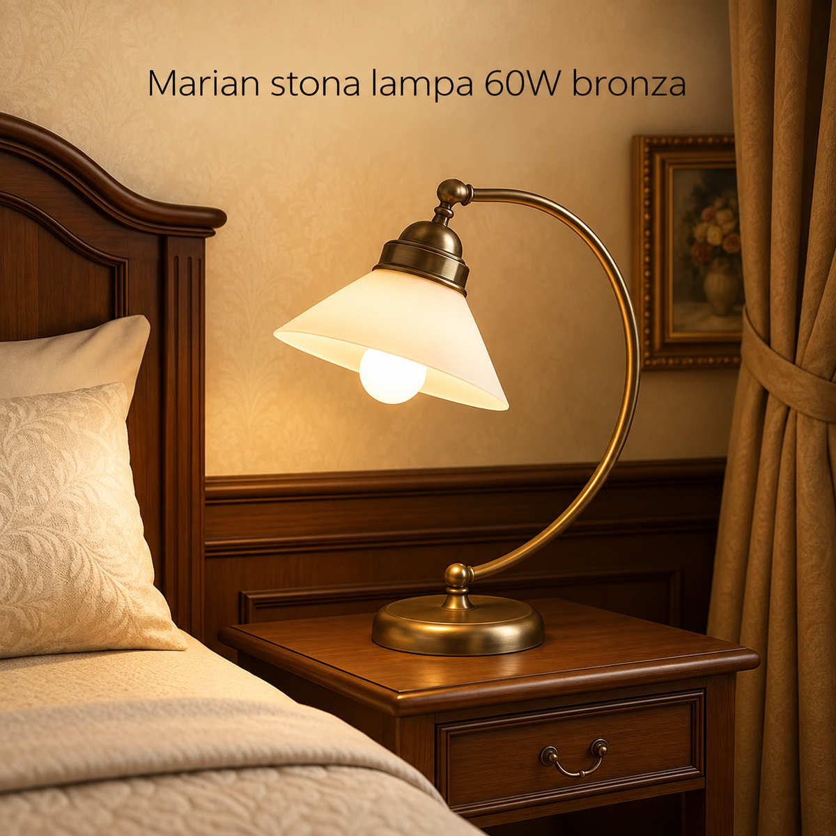 Marian stona lampa E27 60W bronza