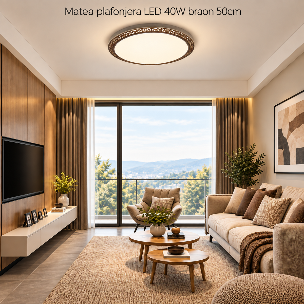 Matea plafonjera LED 40W braon D50cm