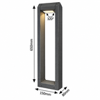 Medna LED spoljna podna visina 65cm aluminium antracit siva 8W