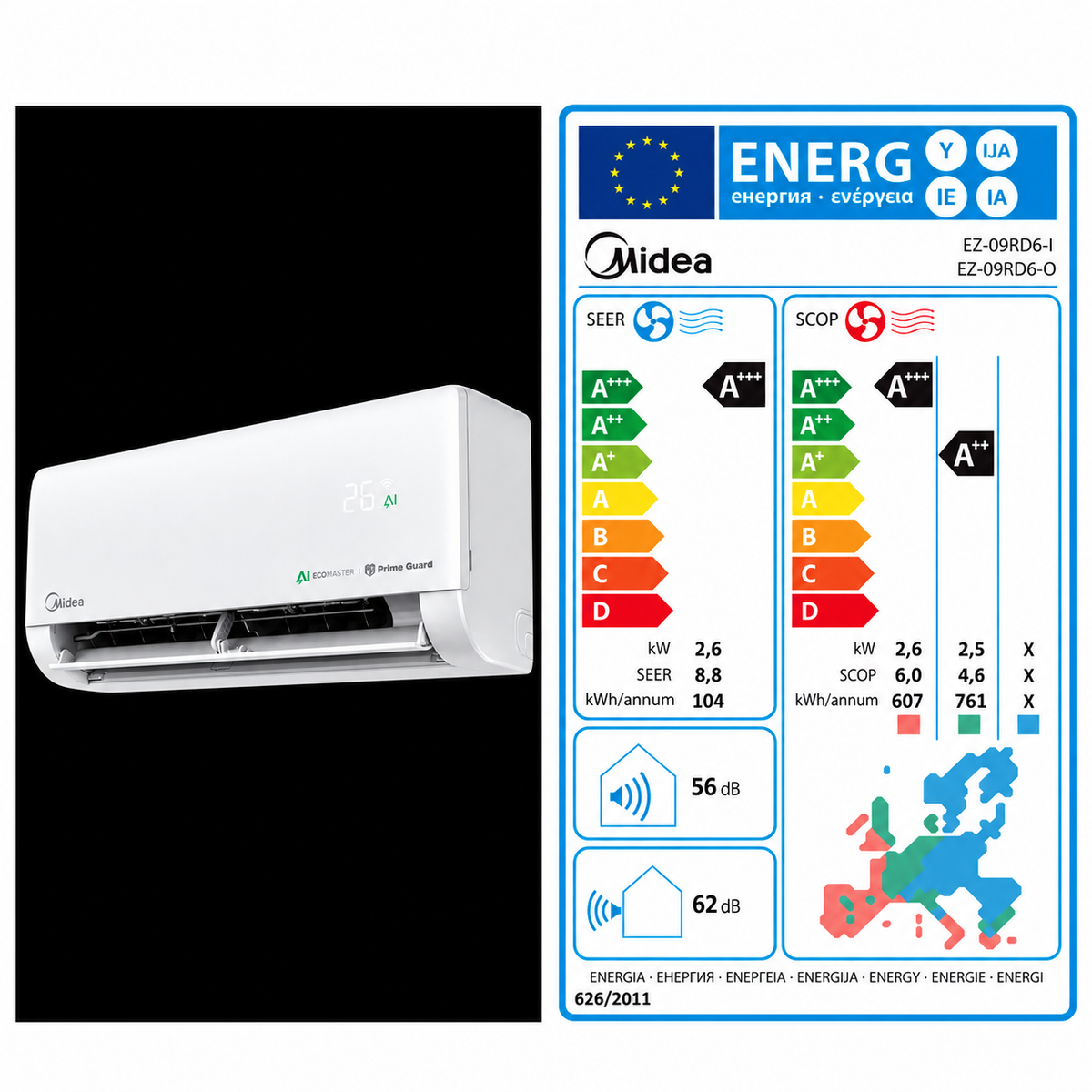 Midea klima uređaj EZ-09RD6-I   WHITE Solstice