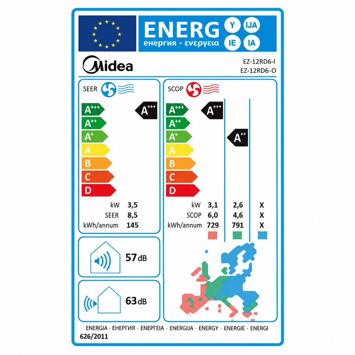 Midea klima uređaj EZ-12RD6-I   WHITE Solstice