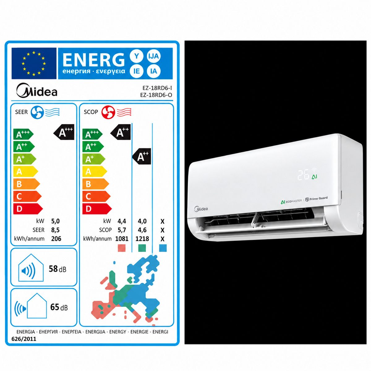 Midea klima uređaj EZ-18RD6-I   WHITE Solstice