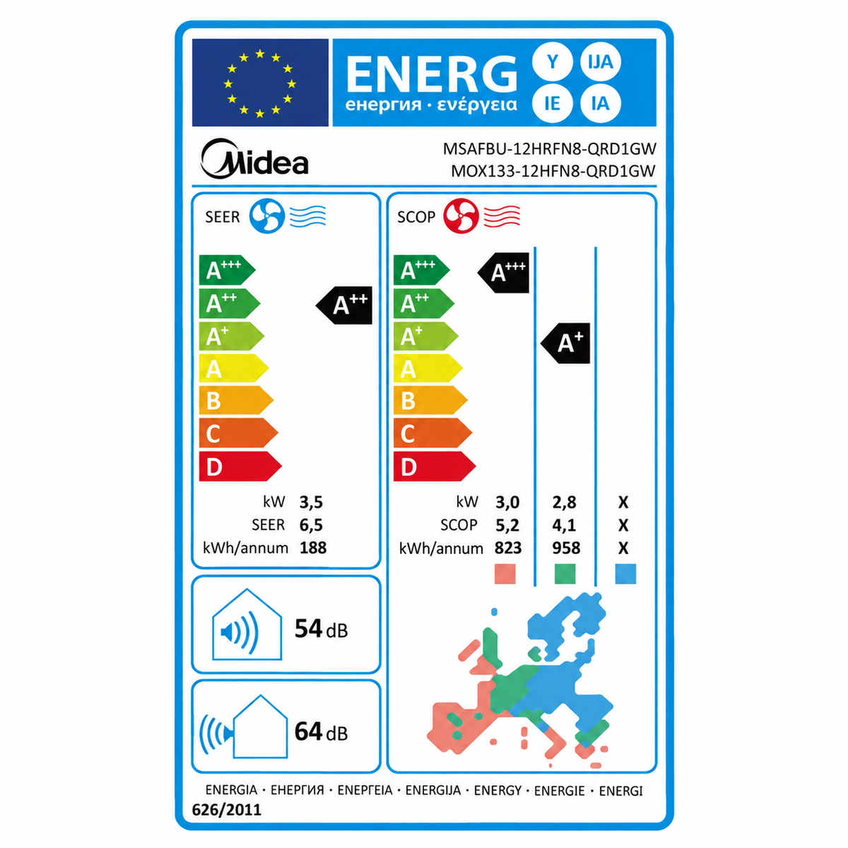 Midea klima uređaj MSAFBU-12HRFN8-QRD1GW