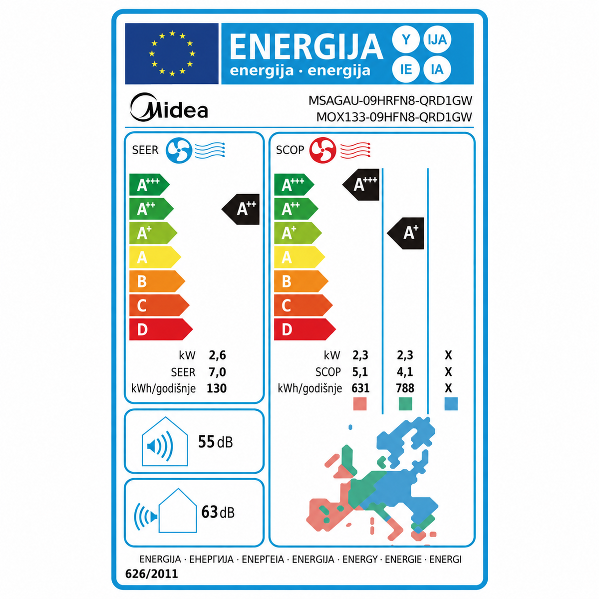 Midea klima uređaj MSAGAU-09HRFN8-QRD1GW