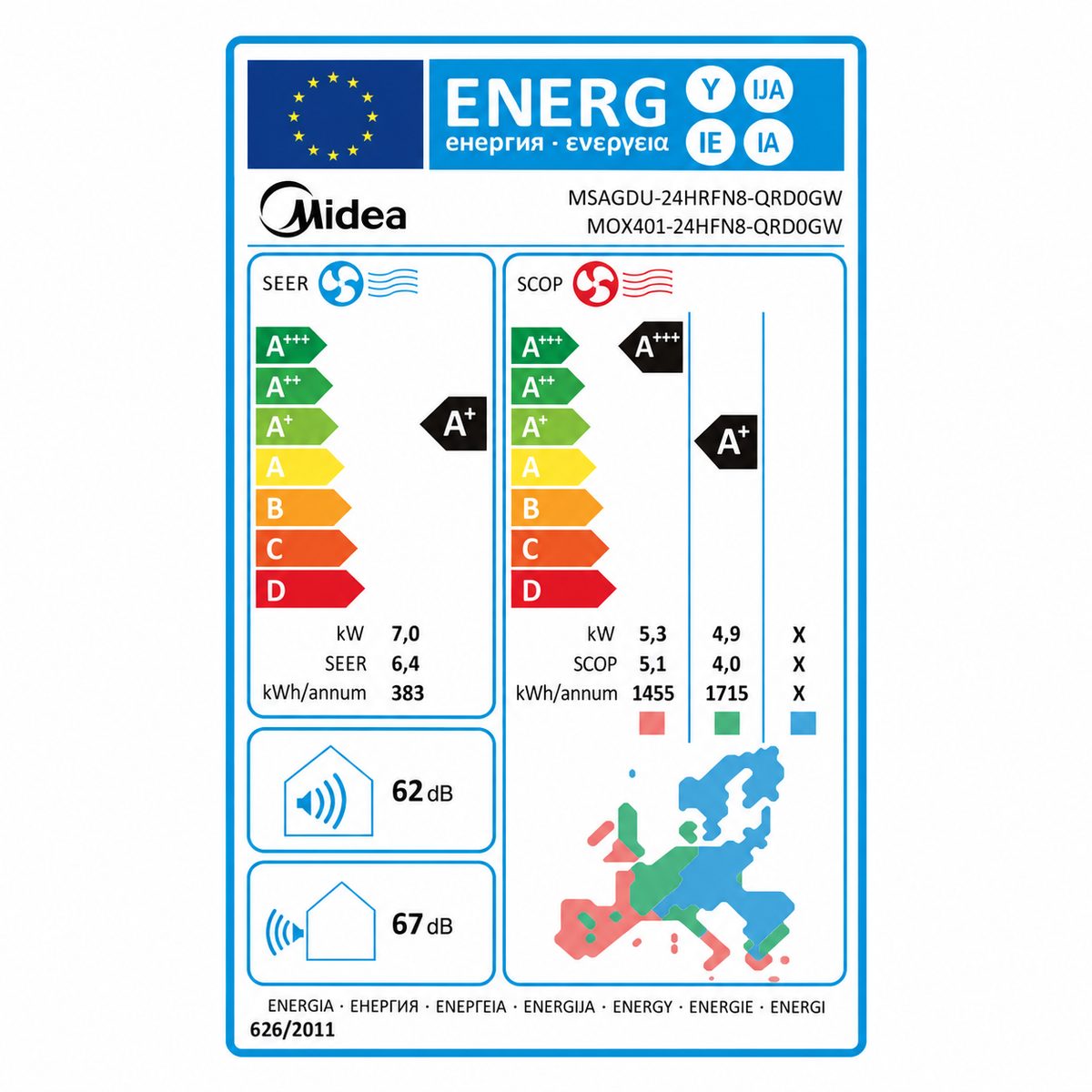 Midea klima uređaj MSAGDU-24HRFN8-QRD0GW