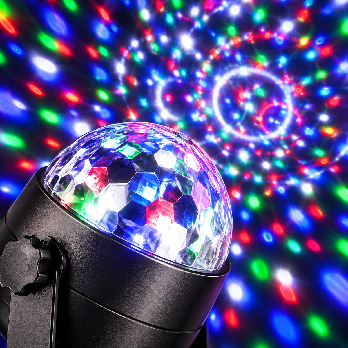 Mini RGB disko kugla 80mm, USB, do 100m2 DL80R