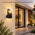 Novigrad spoljna zidna lampa crna aluminijum E27 28W