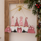 Novogodisnji drveni ukras roze  17*14cm  546677