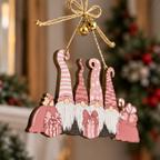 Novogodisnji drveni ukras roze  17*14cm  546677