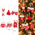 Novogodišnji rveni ukrasi set 6kom  crveni  11*13cm  453201