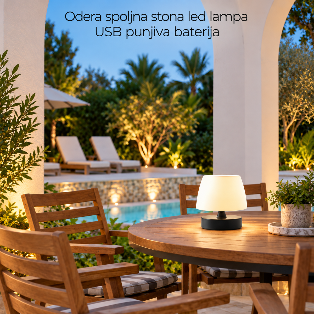 Odera spoljna stona led lampa  USB punjiva baterija