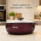 Ovalni pekač sa poklopcem – Granit