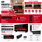 PROSTO 2u1 električni 50" multikolor kamin 2000W EK50A12L