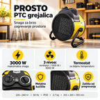 PROSTO PTC prenosna grejalica 3000W PTC-IF30R