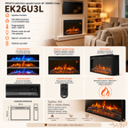 PROSTO električni ugradni kamin 26" 2000W 3 boje EK26U3L