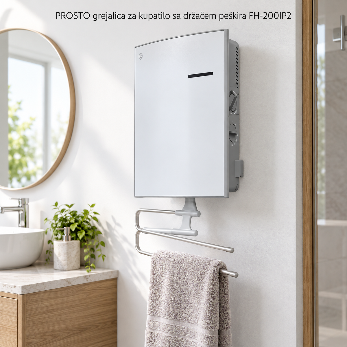 PROSTO grejalica za kupatilo sa držačem peškira FH-200IP2