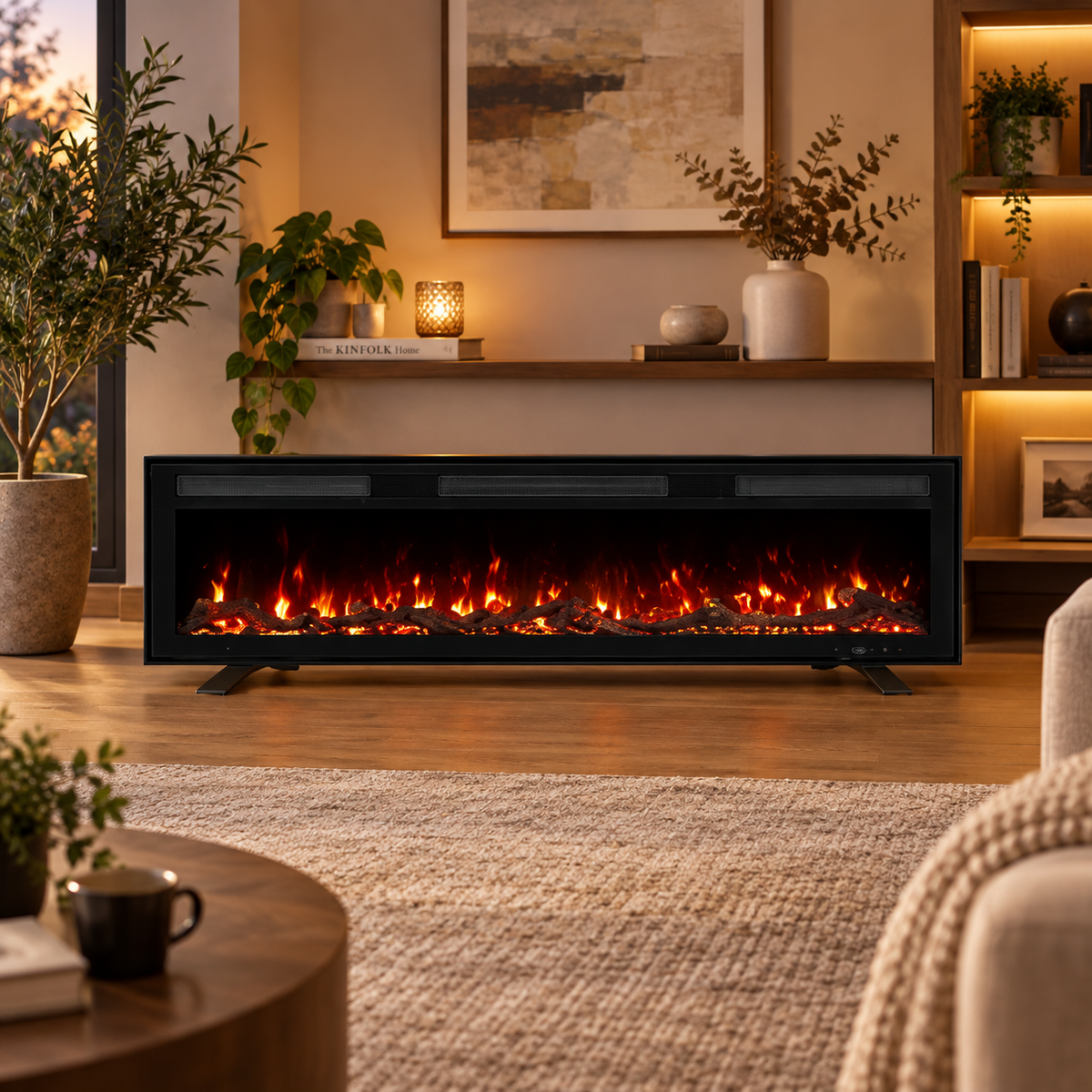 PROSTO smart el. 60" 3u1 multikolor s. kamin 1800W EK60G15/WF