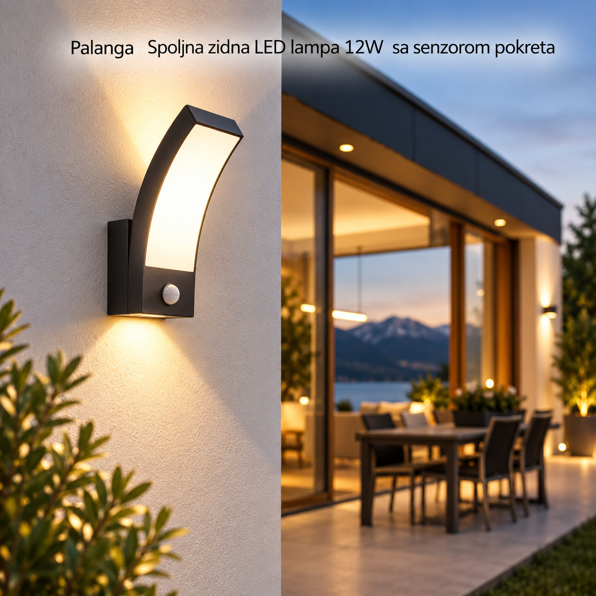 Palanga Spoljna zidna LED lampa 12W sa senzorom pokreta