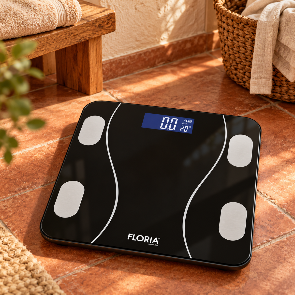 Pametna vaga za merenje, do 180kg, LED, Bluetooth, crna ZLN8962
