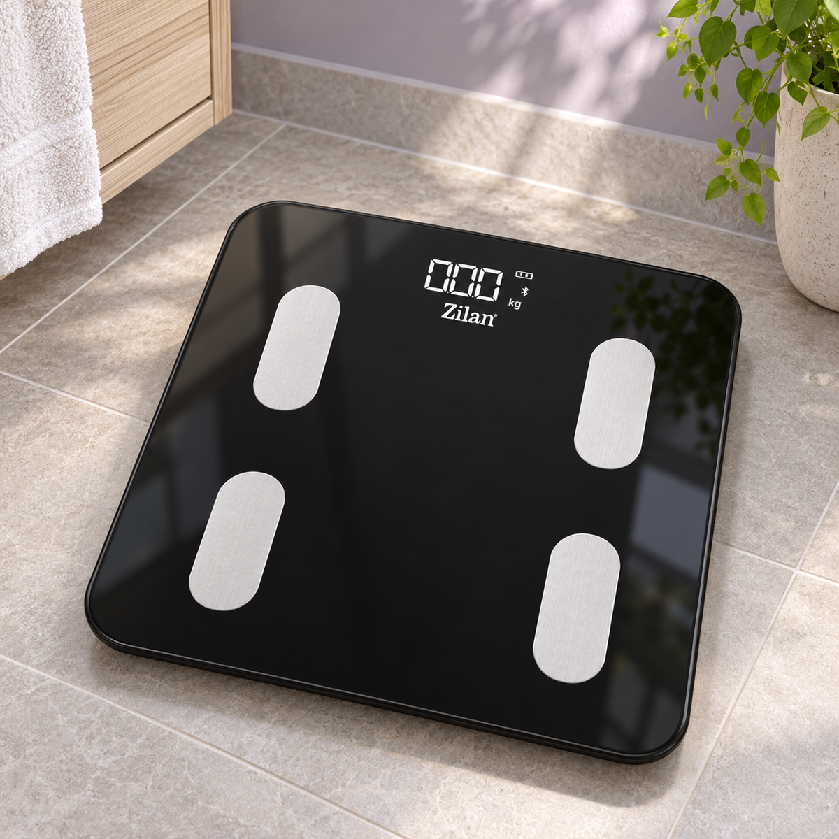 Pametna vaga za merenje, do 180kg, LED, Bluetooth, crna ZLN8980