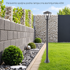 Paravento spoljna podna lampa crna aluminijumska E27 40W