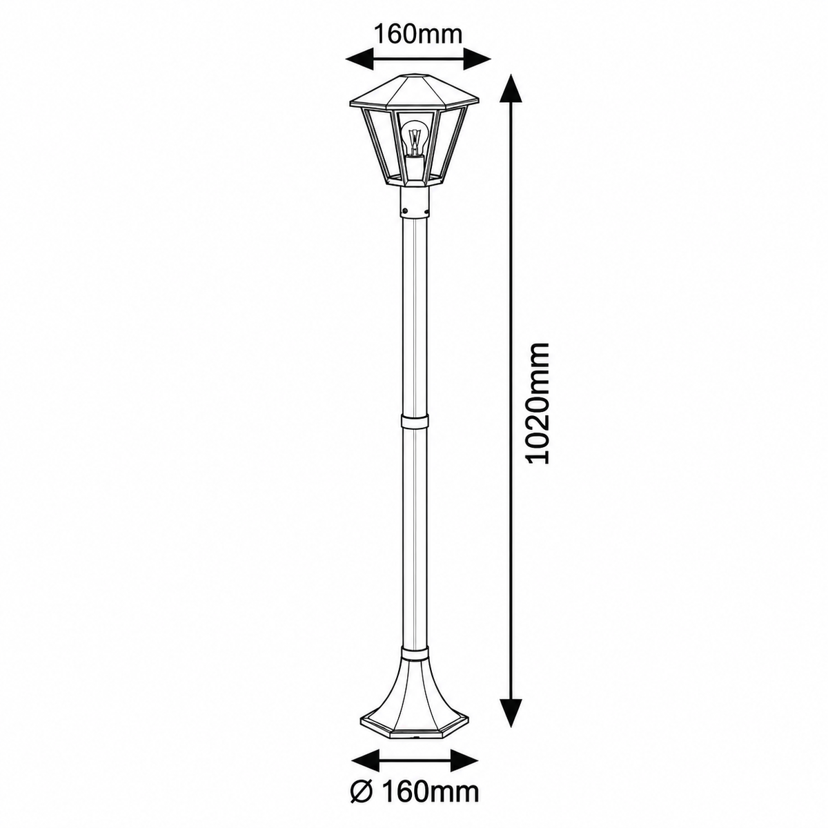 Paravento spoljna podna lampa crna aluminijumska E27 40W