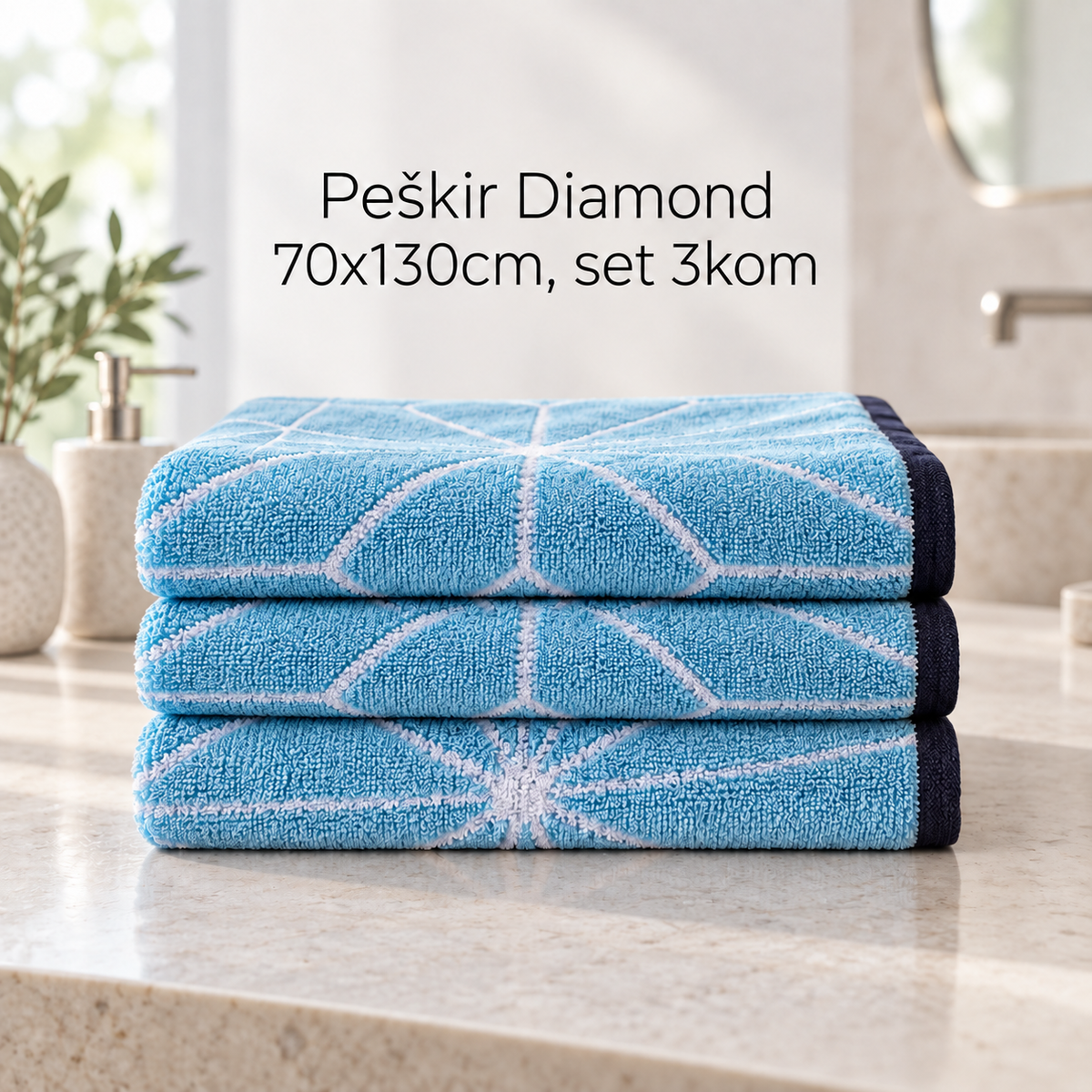 Peškir Diamond 70x130cm,set 3kom