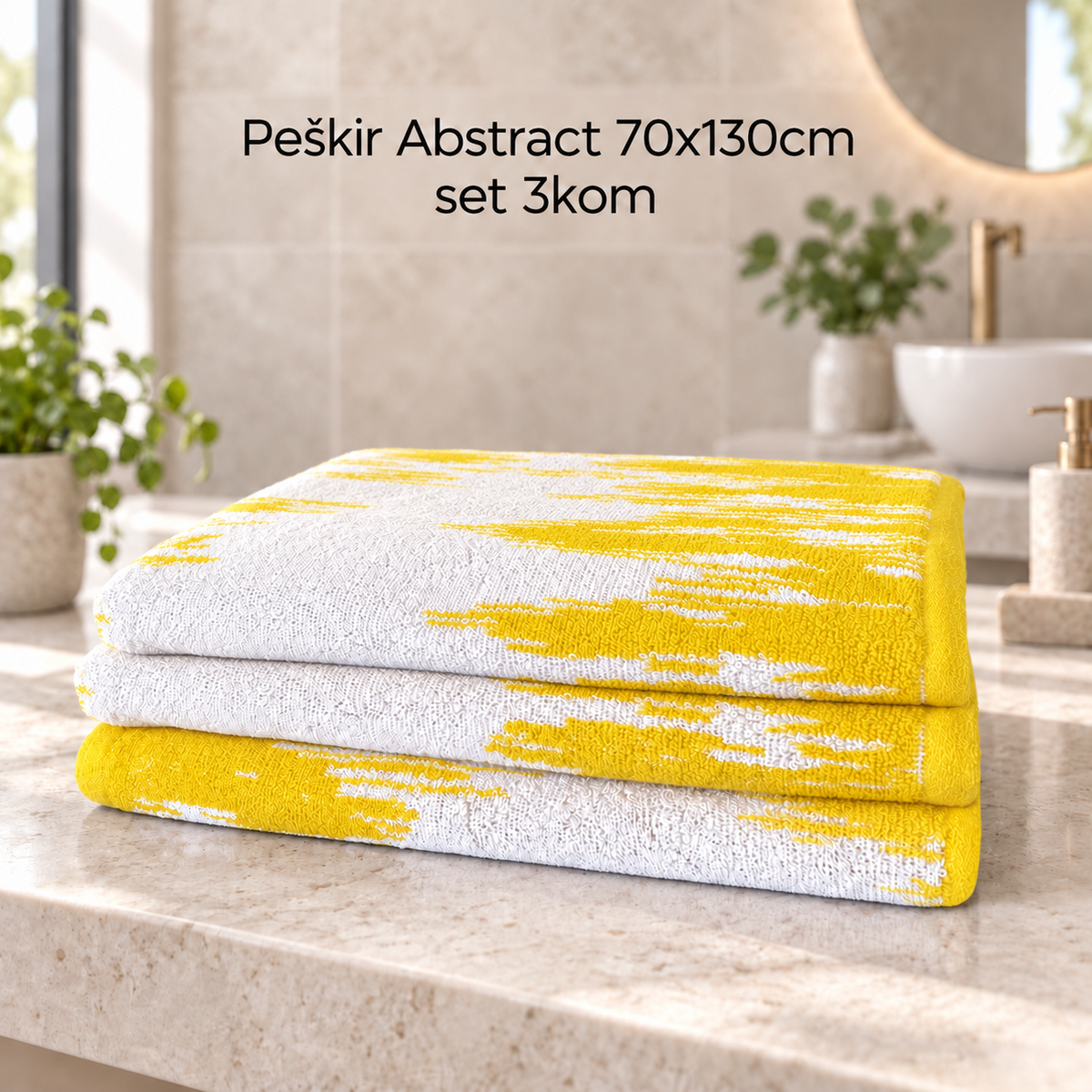 Peškir Abstract 70x130cm, set 3kom