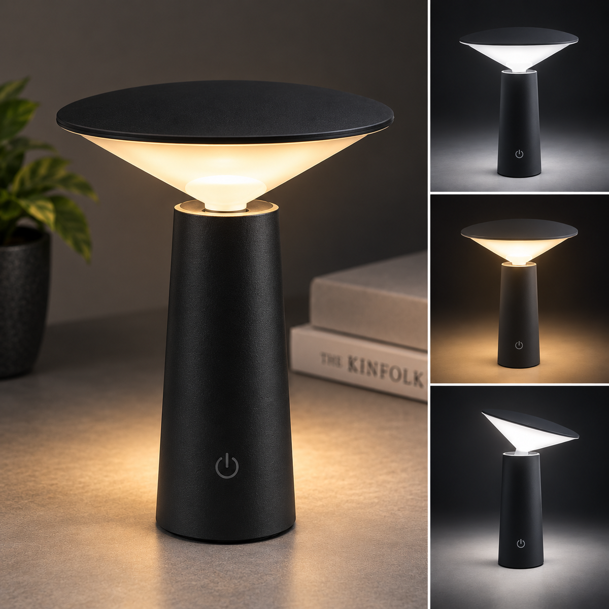 Polperro spoljna stona punjiva LED 3W  crna