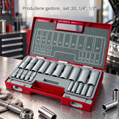 Produžene gedore , set 20, 1/4