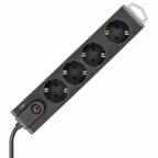 Produžni kabl sa zaštitom, 4 utičnice, 1.5 mm², 3 met NVT 4K-3/BK