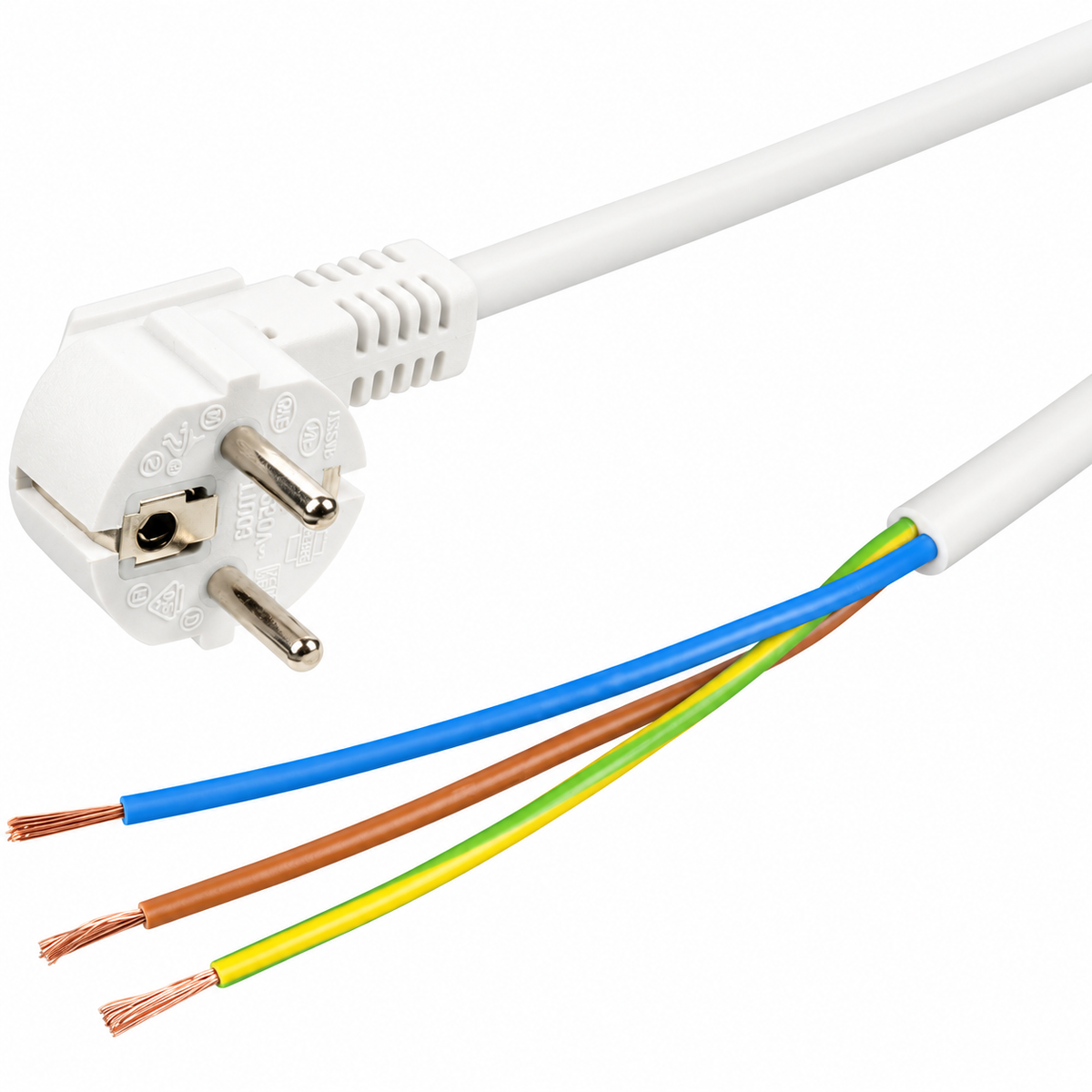 Produžni kabl, 6 utičnice, prekidač, 1.5mm², 5 met, beli NV 6K-5/WH/1,5