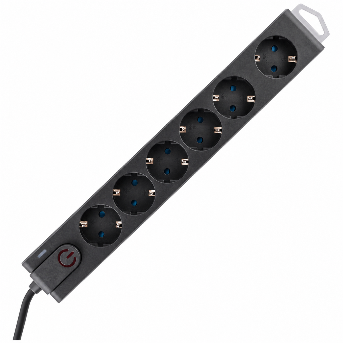 Produžni kabl sa zaštitom, 6 utičnica, 1.0 mm², 1.5 met NVT 6K/BK