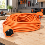 Produžni strujni kabl 1 utičnica, 10m, H05VV-F 3G 1,5mm² NV 2-10/OR/1.5