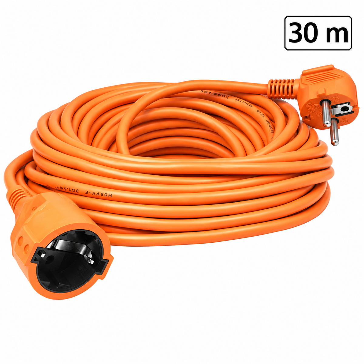 Produžni strujni kabl 1 utičnica, 30m, H05VV-F 3G 1,5mm² NV 2-30/OR/1.5