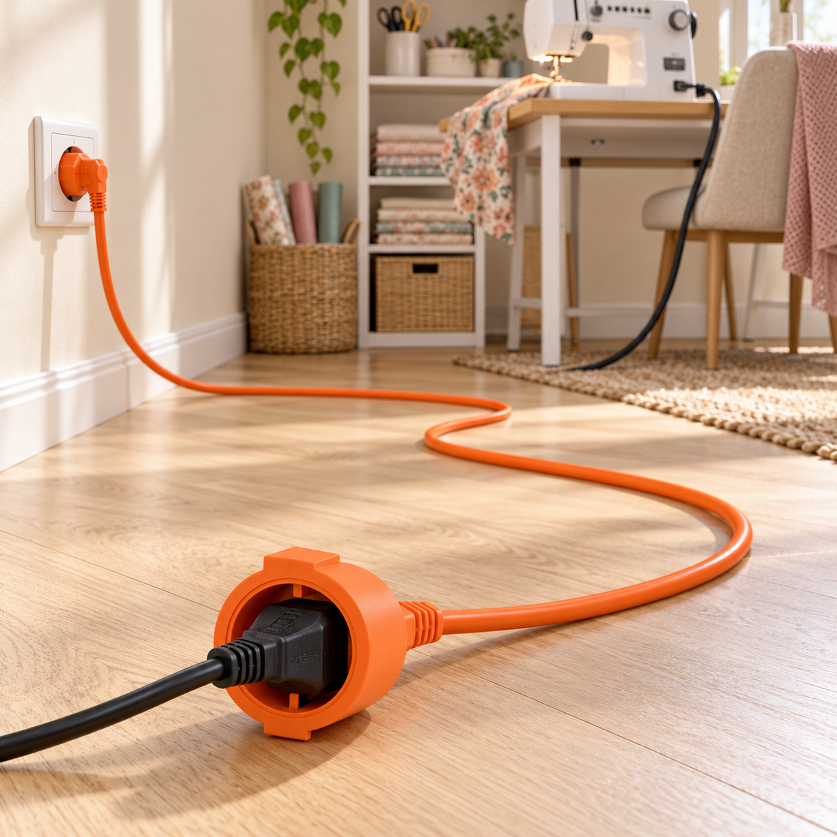 Produžni strujni kabl 1 utičnica, 5m, H05VV-F 3G 1,5mm2 NV 2-5/OR/1.5