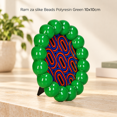 Ram za slike Beads Polyresin Green 10x10cm