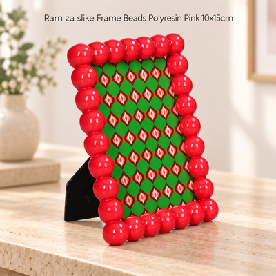Ram za slike Frame Beads Polyresin Pink 10x15cm