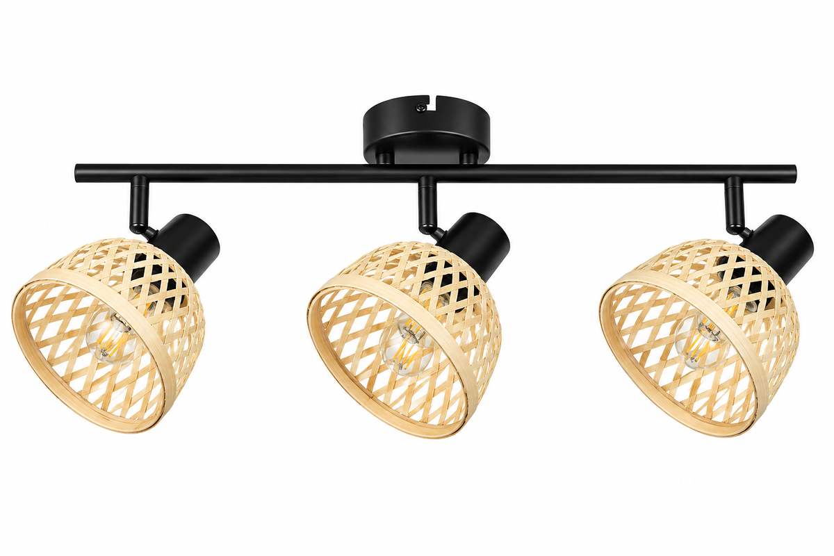 Rattan metalni bambus spot E14 3x15W