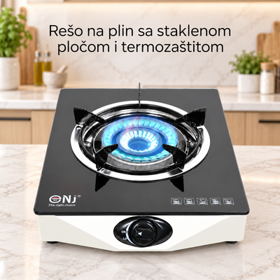 Rešo na plin sa staklenom pločom i termozaštitom